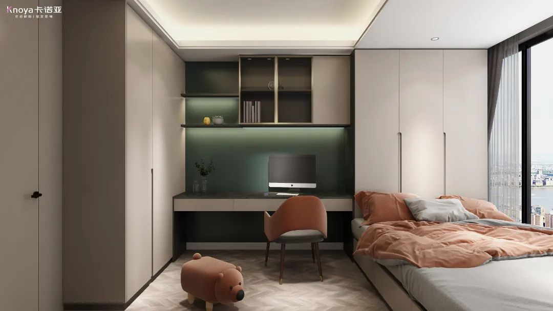 书桌+书柜+衣柜一体 书桌+书柜+衣柜一体